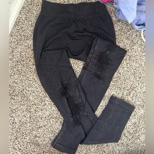 Moto Distressed Black Women's Jeggings